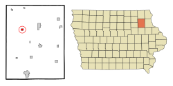 Location of Hawkeye, Iowa