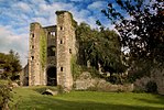 The remains of a large stone gatehouse