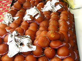 <span class="mw-page-title-main">Gulab jamun</span> Milk-solid-based sweet from the Indian subcontinent