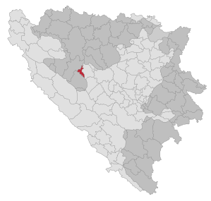 Lage der Gemeinde Jezero (Bosnien und Herzegowina) in Bosnien und Herzegowina (anklickbare Karte)