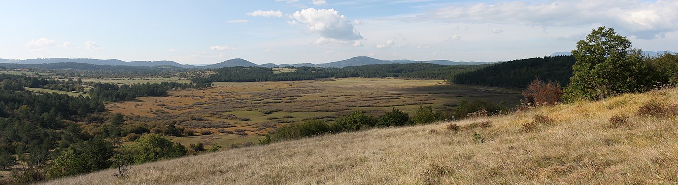 Panorama of intermittent Lake Palčje in autumn, when it's empty (created and nominated by Yerpo)