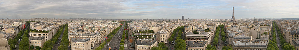 Panoramo di Paris, vidita de l'Arko dil Triumfo