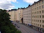 Terrassgatan med för Berghäll typiska hus