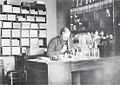 Anton Dohrn with a Zeiss microscope
