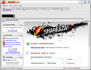 <span class="mw-page-title-main">Shareaza</span> Peer-to-peer file sharing application