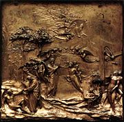 Creation of Adam and Eve, Lorenzo Ghiberti, ~1425, Batistério de São João, Florença