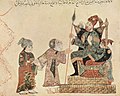 Maqama 10: Ayyubid Governor of Rahba, with Abū Zayd and his son.[14]