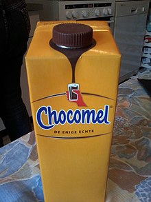 Chocomel packaging in Dutch language