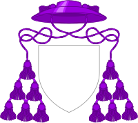 Generic coat of arms of an honorary prelate: amaranth galero with 12 violet tassels