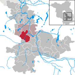 Halbes läge i Landkreis Dahme-Spreewald och i delstaten Brandenburg