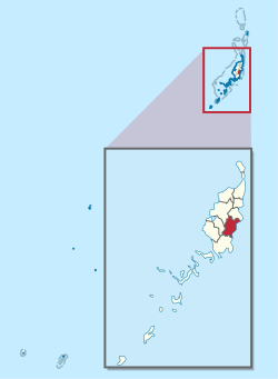 Osavaltion sijainti Palaussa