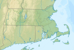 Location of Lake Quannapowitt in Massachusetts, USA.