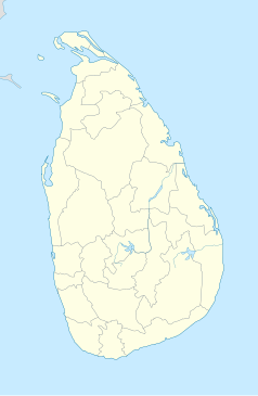 Mapa konturowa Sri Lanki, blisko centrum na lewo u góry znajduje się punkt z opisem „Święte miasto Anuradhapura”