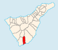 Map of Tenerife showing San Miguel de Abona