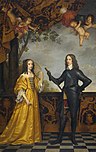 Double-portrait of William II (1626-1650), Prince of Orange, and his wife Mary Stuart (1631-1660) label QS:Len,"Double-portrait of William II (1626-1650), Prince of Orange, and his wife Mary Stuart (1631-1660)" label QS:Lpl,"Portret podwójny Wilhelma II, księcia Oranii i jego żony Marii Stuart" label QS:Lnl,"Dubbelportret van Willem II van Oranje-Nassau (1626-1650) en Maria Stuart (1631-1660)" 1647. olio su tela medium QS:P186,Q296955;P186,Q12321255,P518,Q861259 . 302 × 194,3 cm. Amsterdam, Rijksmuseum Amsterdam.