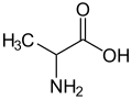 de: Struktur von Alanin; en: Structure of alanine