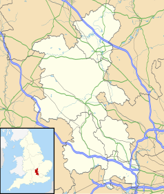 Mapa konturowa Buckinghamshire, u góry znajduje się punkt z opisem „Little Linford”