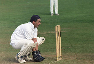 <span class="mw-page-title-main">Wicket-keeper</span> Fielding position in cricket