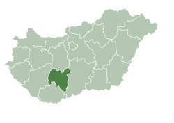 Tolna County within Hungary