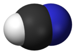 Molecuulmodel van waterstofcyanide