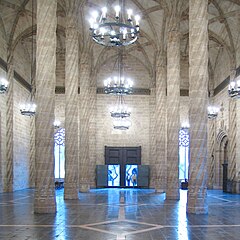 Vista de l'interior de la Llotja, València.