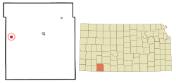 Location within Meade County and Kansas