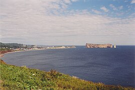 Percé Bay, Percé (City), Percé rock and its obelisk, Gaspésie-Îles-de-la-Madeleine