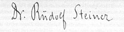 Rudolf Steiners signatur