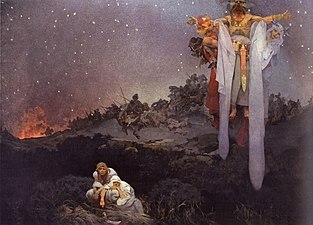 Mucha's The Slav Epic cycle No.1: The Slavs in Their Original Homeland (1912)