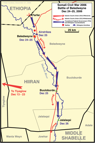 <span class="mw-page-title-main">Battle of Beledweyne (2006)</span> Battle in Somalia