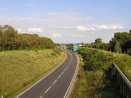 Het begin van de A661 bij Oberursel