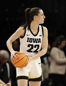 Clark handles the ball for Iowa