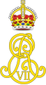 A cifra real do rei Eduardo VII, usando a coroa Tudor