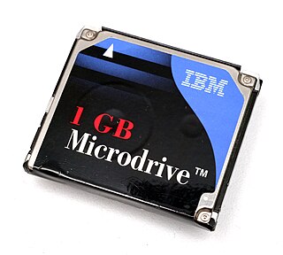 <span class="mw-page-title-main">Microdrive</span> One-inch hard disk format by IBM and Hitachi