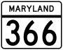 Maryland Route 366 marker