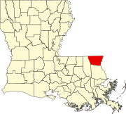 Map of Louisiana highlighting Washington Parish.svg