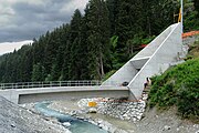 Sedrun portal (maintenance access, bridge over the Anterior Rhine), 1,334 m (4,377 ft) a.s.l.