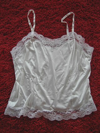 <span class="mw-page-title-main">Camisole</span> Womens undershirts usually worn over corsets or brassieres, reaching to or just below the waist