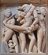 Tantric carving from the Lakshmana Temple, Khajuraho, India