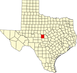 Karte von McCulloch County innerhalb von Texas