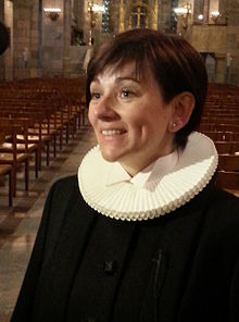 A priest of the Church of Denmark wearing a ruff (2015) Pernille Vigso Bagge.jpg