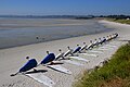 Land yachts on the beach of Plounéour-Trez, Finistère