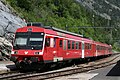 La RBDe 566 242-4 (Ex RM) en gare d'Hohtenn