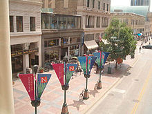 View of Nicollet Mall from a skyway