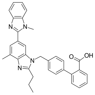 <span class="mw-page-title-main">Telmisartan</span> Angiotensin II receptor antagonist