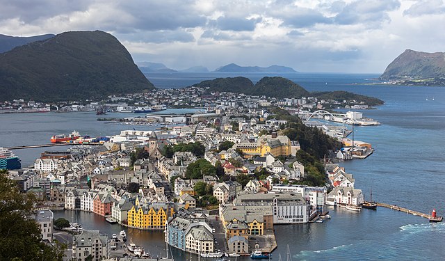 View of Ålesund from Aksla, Norway.