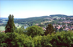 Vlotho as seen from the castle on the Amthausberg
