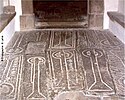 Normandy, Tombstones in the St Germain church, Flamanville, Middle Age