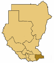 Location of the diocese within Sudan and South Sudan