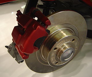 <span class="mw-page-title-main">Disc brake</span> Mechanism using friction to resist rotation of a circular plate